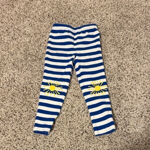 Hanna Andersson Blue & White Striped Sun Patch Leggings 3T